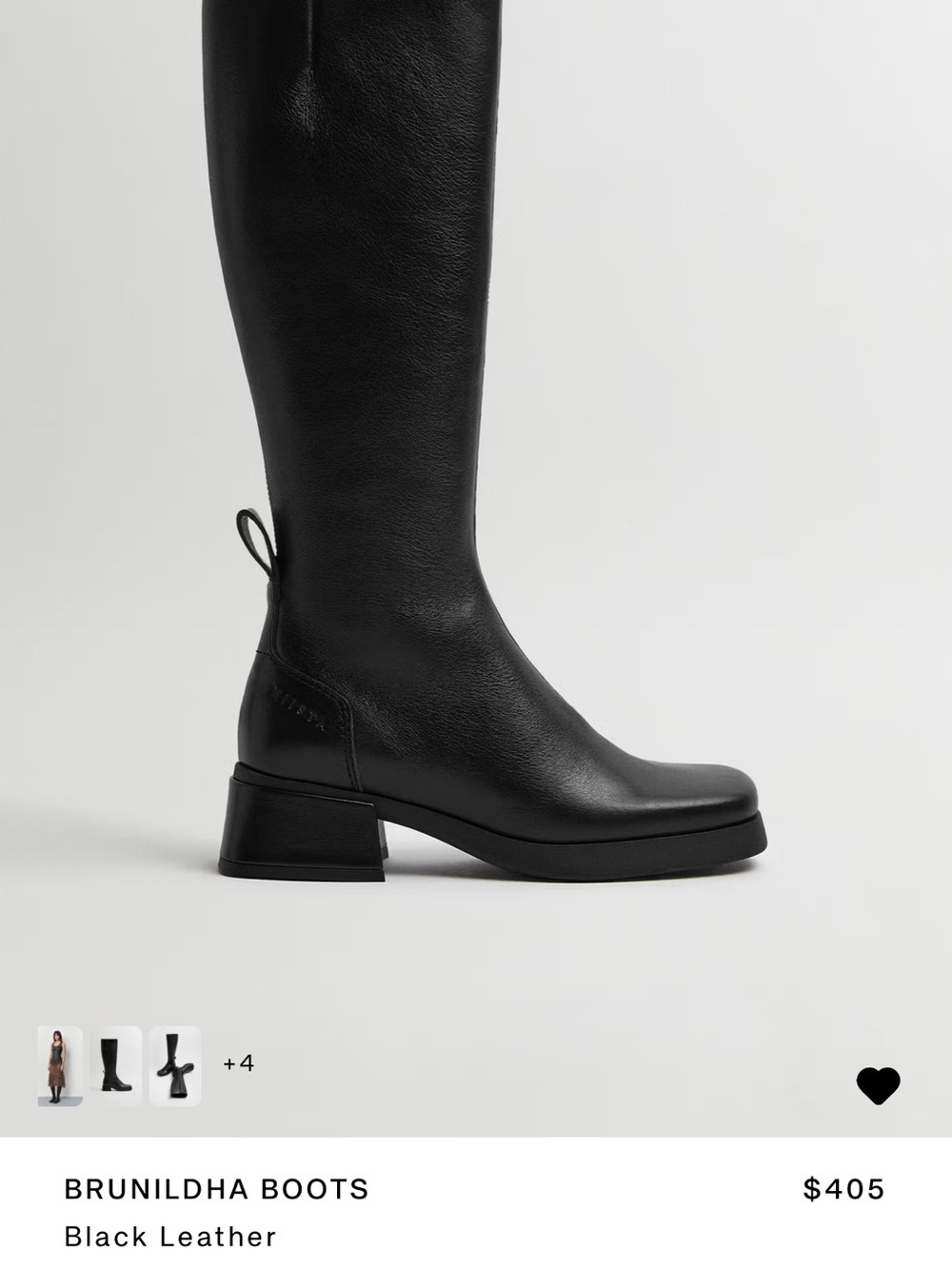 Miista Brunildha Black Leather Over-the-Knee Boots